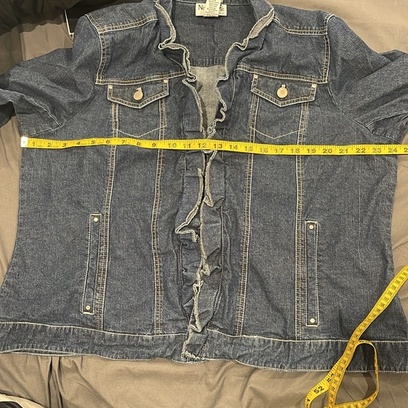 NorthStyle Women’s Denim Ruffle Jean Jacket Size 1X - Picture 13 of 13